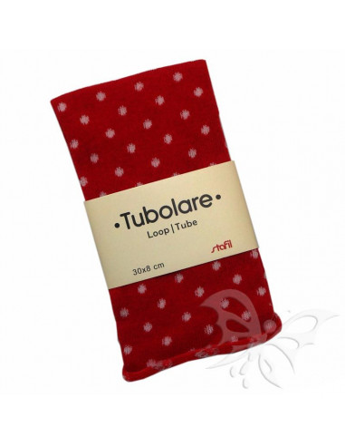 Tubolare Stafil 30 x 8cm Pois Rosso-Panna 74705004