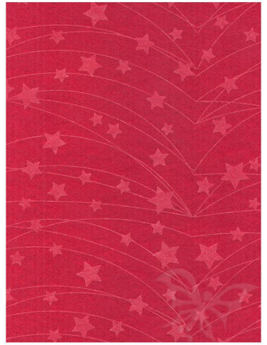 Panno stampato Stelle Corda-Rosso scuro 1mm 30x40cm