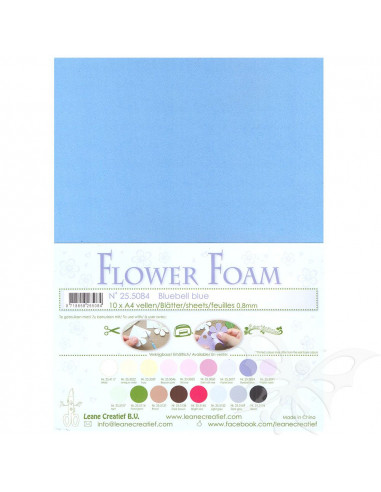 10 fogli A4 Flower Foam Soft 0,8mm Bluebell Blue